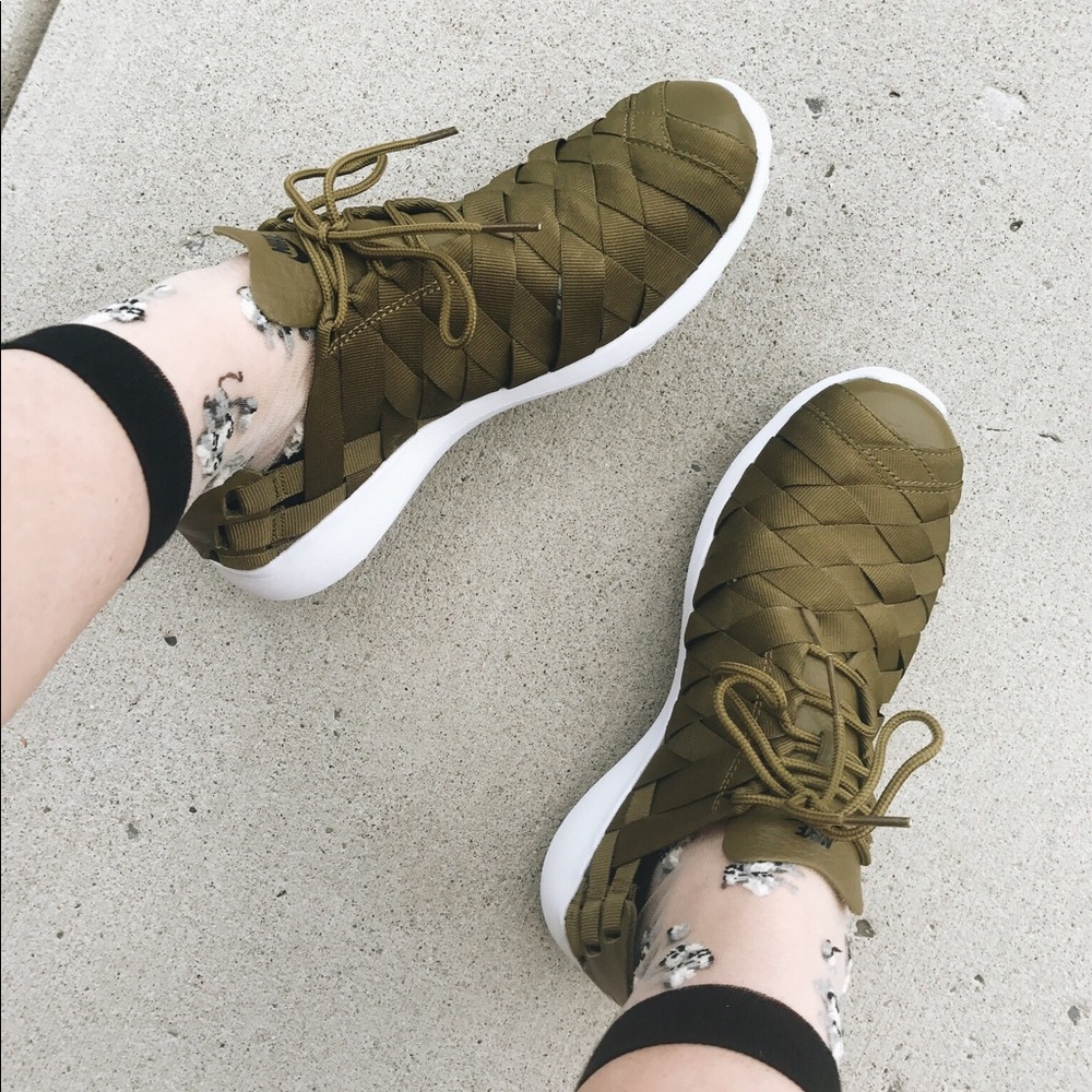 Green Woven Nike Sneakers